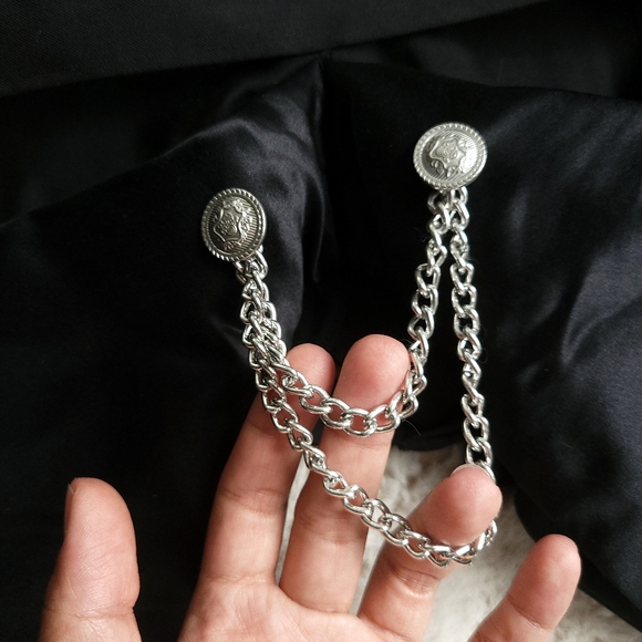 L.A.M.B Wool Tailcoat Chain Blazer Jacket - Picture 5 of 6